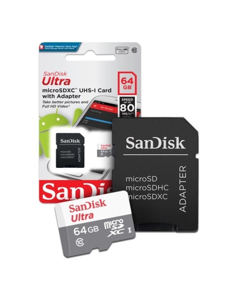 Cartão De Memória Micro Sd 64Gb SanDisk Ultra
