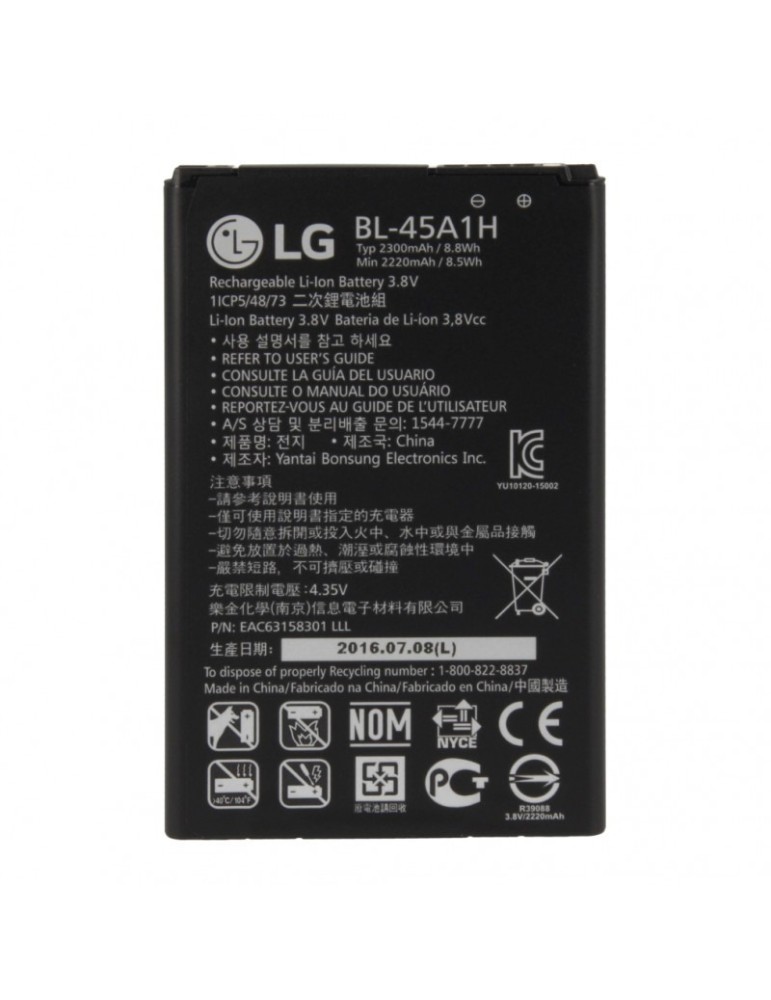 Bateria de Reposição P/ LG K10 K410 K430 BL45A1H